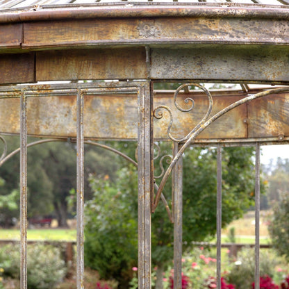 Park Hill Collection Garden Floral Aged Metal Gazebo Display Prop - EDX90088