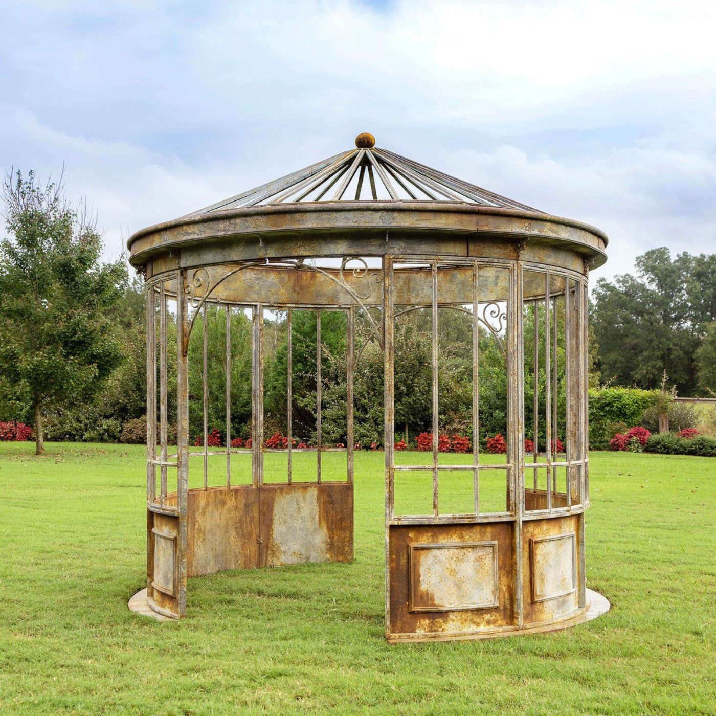 Park Hill Collection Garden Floral Aged Metal Gazebo Display Prop - EDX90088