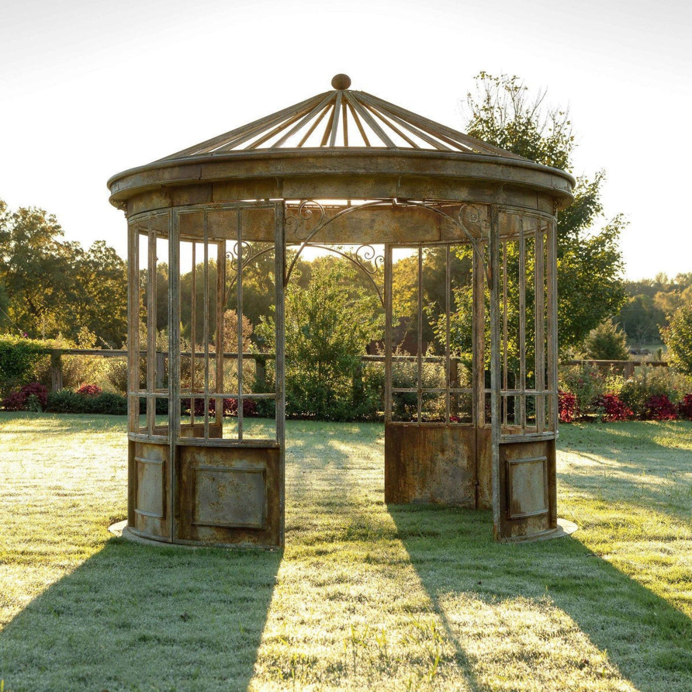 Park Hill Collection Garden Floral Aged Metal Gazebo Display Prop - EDX90088