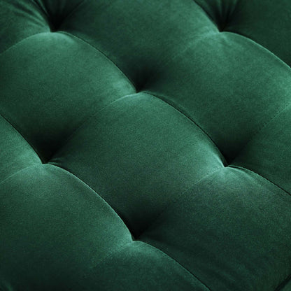 Modway Furniture Valour Modern Velvet Sofa - Stylish Mid-Century Design with Stain-Resistant Fabric & Pocket Coils