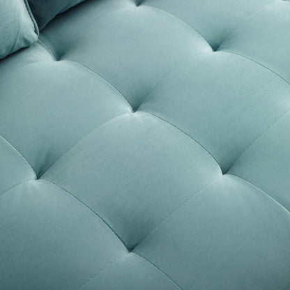 Modway Furniture Valour Modern Velvet Sofa - Stylish Mid-Century Design with Stain-Resistant Fabric & Pocket Coils