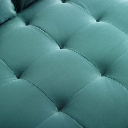 Modway Furniture Valour Modern Velvet Sofa - Stylish Mid-Century Design with Stain-Resistant Fabric & Pocket Coils