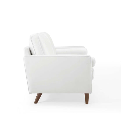 Modway Furniture Valour Modern Velvet Sofa - Stylish Mid-Century Design with Stain-Resistant Fabric & Pocket Coils