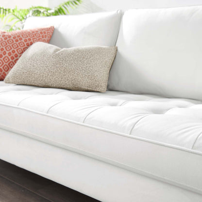 Modway Furniture Valour Modern Velvet Sofa - Stylish Mid-Century Design with Stain-Resistant Fabric & Pocket Coils