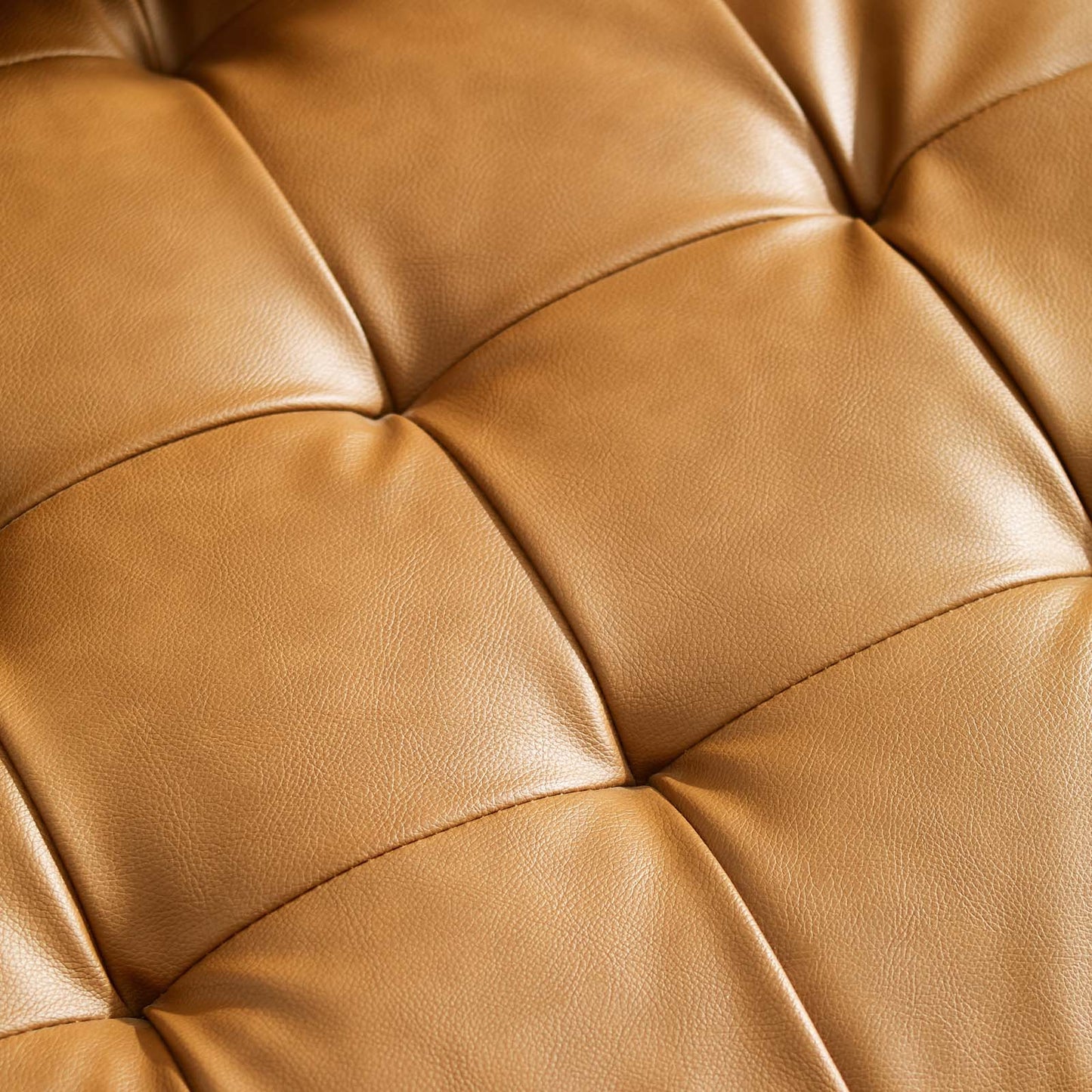 Modway Furniture Valour Mid-Century Sofa - Stylish Faux Leather, Dense Foam Padding & Easy Ship Box for Homes