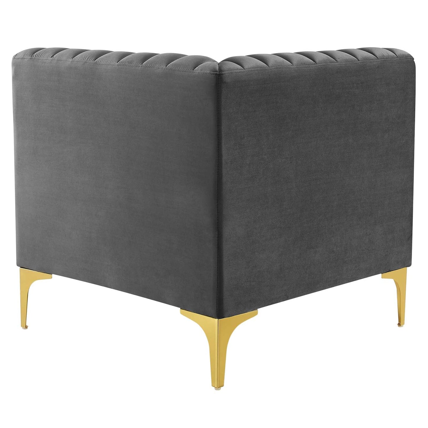 Modway Furniture Triumph Channel Tufted Performance Velvet Sofa - Luxe Glam Deco Design for Modern Living Spaces