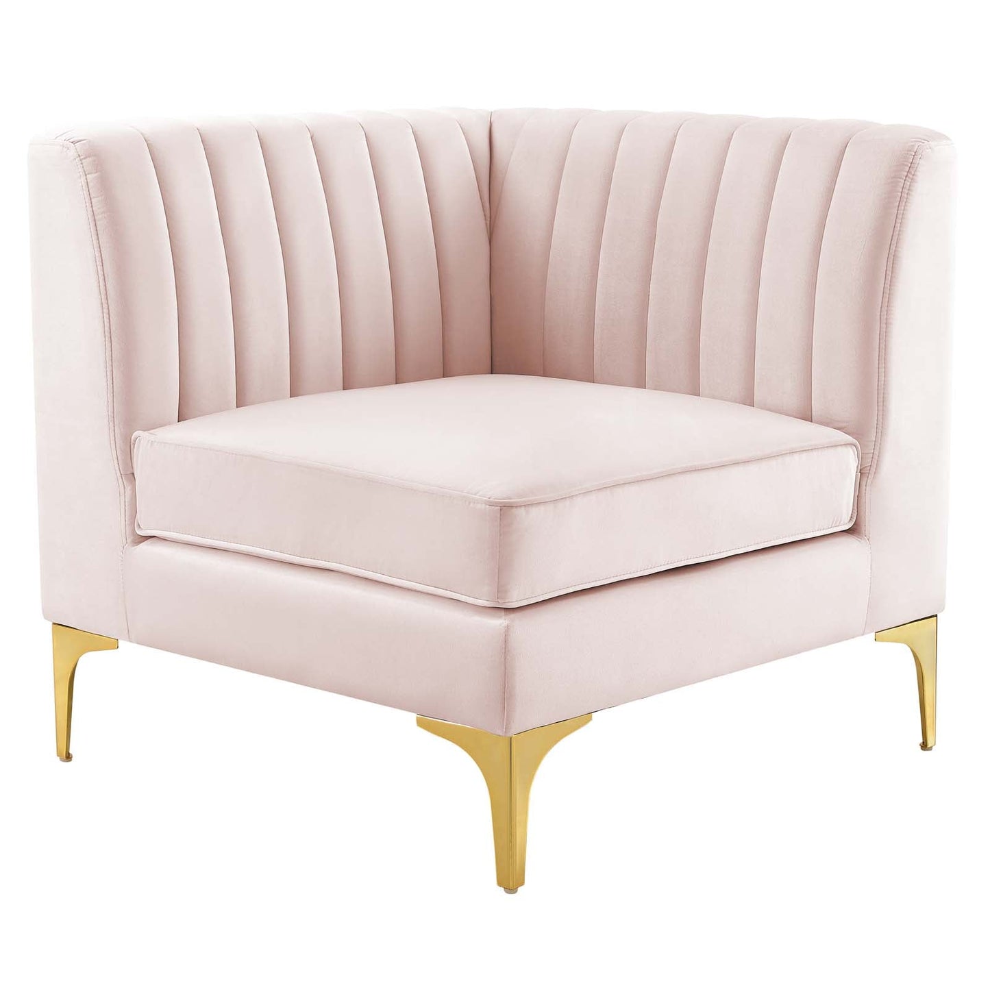 Modway Furniture Triumph Channel Tufted Performance Velvet Sofa - Luxe Glam Deco Design for Modern Living Spaces