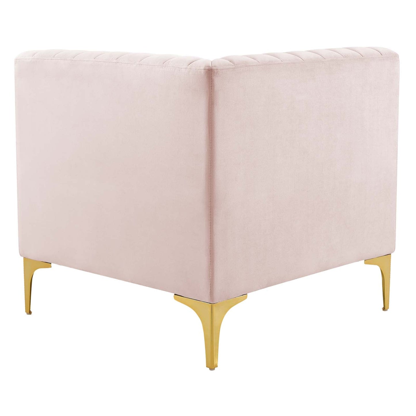 Modway Furniture Triumph Channel Tufted Performance Velvet Sofa - Luxe Glam Deco Design for Modern Living Spaces