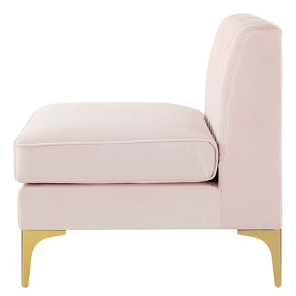 Modway Furniture Triumph Channel Tufted Performance Velvet Sofa - Luxe Glam Deco Design for Modern Living Spaces