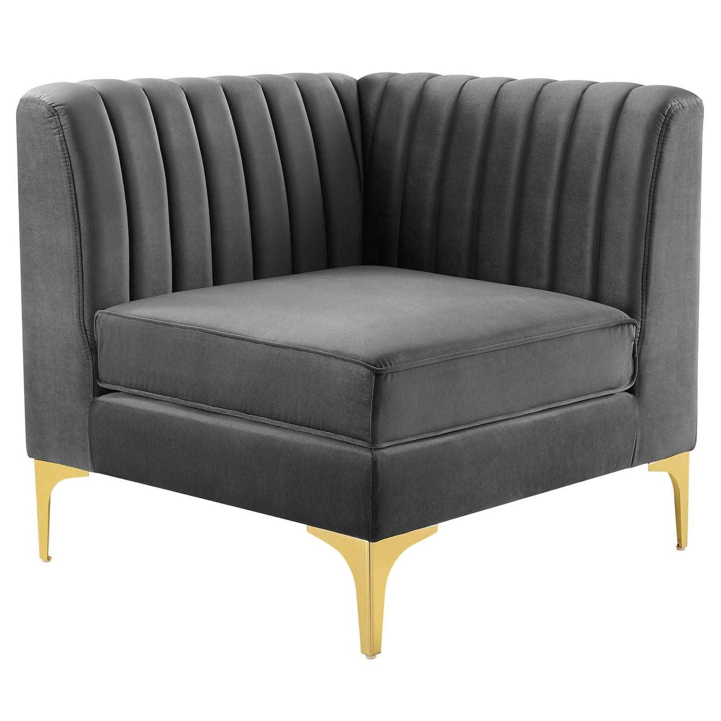 Modway Furniture Triumph Channel Tufted Performance Velvet Sectional Sofa - Luxurious Design & Comfort for Any Space
