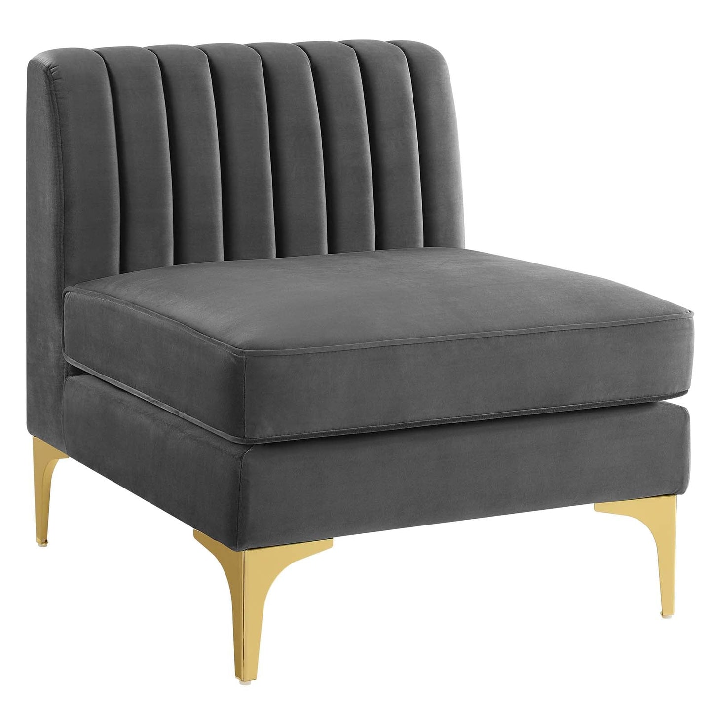 Modway Furniture Triumph Channel Tufted Performance Velvet Sectional Sofa - Luxurious Design & Comfort for Any Space