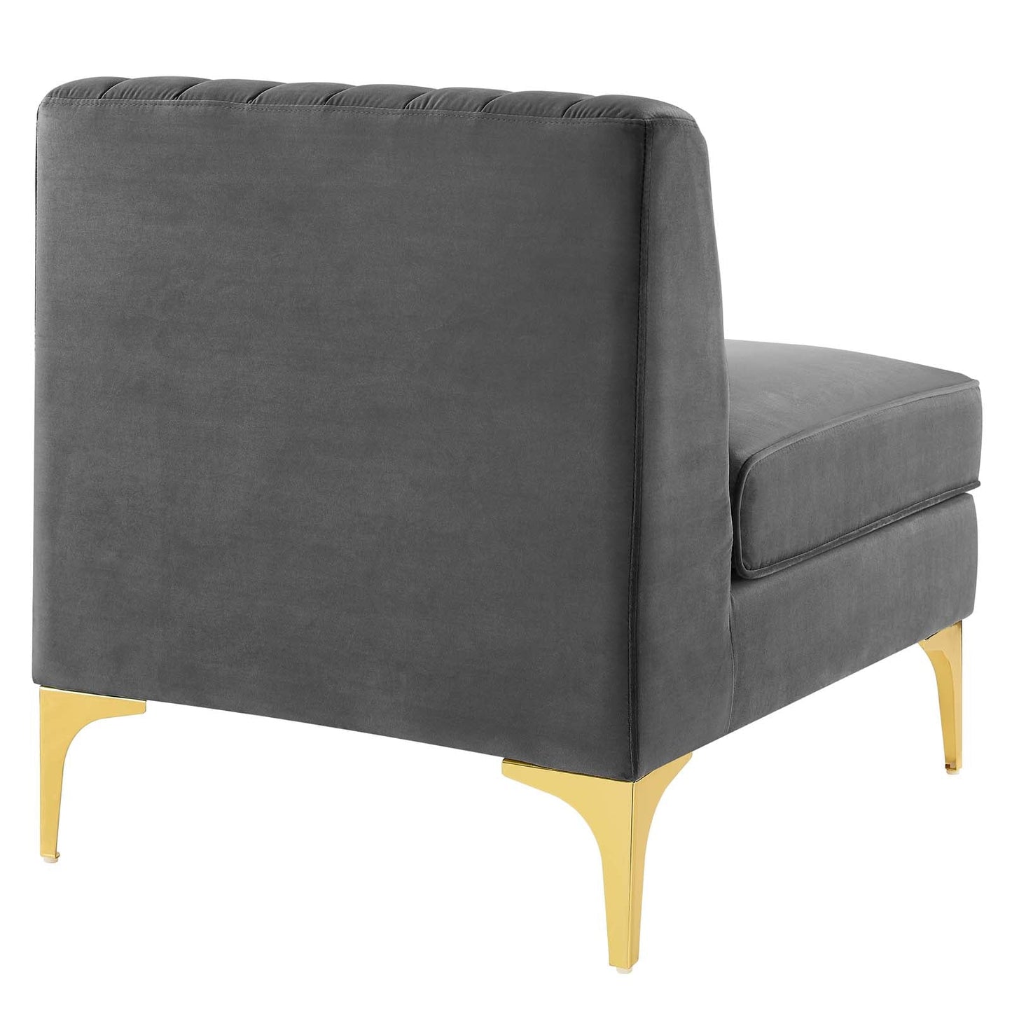 Modway Furniture Triumph Channel Tufted Performance Velvet Sectional Sofa - Luxurious Design & Comfort for Any Space
