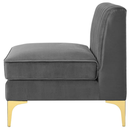 Modway Furniture Triumph Channel Tufted Performance Velvet Sectional Sofa - Luxurious Design & Comfort for Any Space