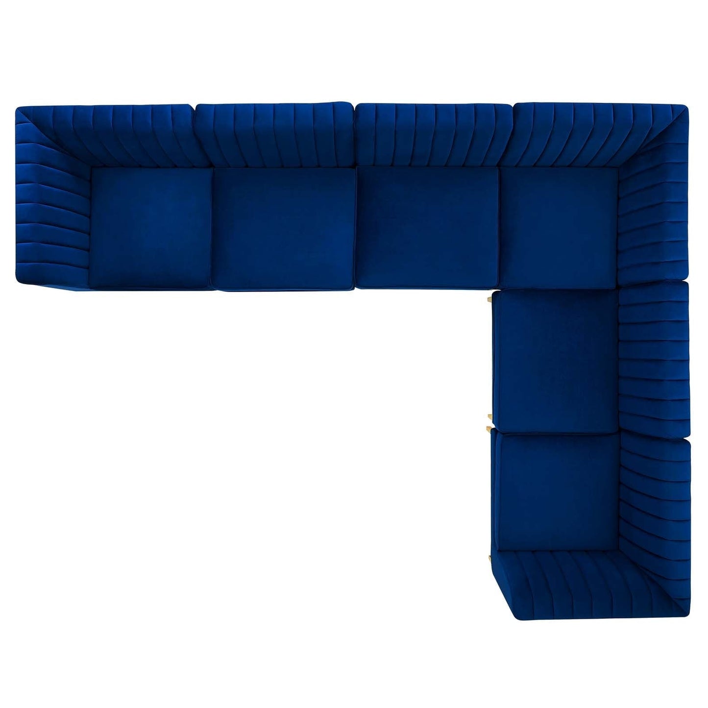 Modway Furniture Triumph Channel Tufted Performance Velvet Sectional Sofa - Luxurious Design & Comfort for Any Space