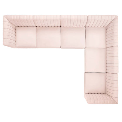 Modway Furniture Triumph Channel Tufted Performance Velvet Sectional Sofa - Luxurious Design & Comfort for Any Space