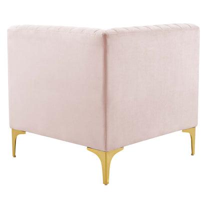 Modway Furniture Triumph Channel Tufted Performance Velvet Sectional Sofa - Luxurious Design & Comfort for Any Space
