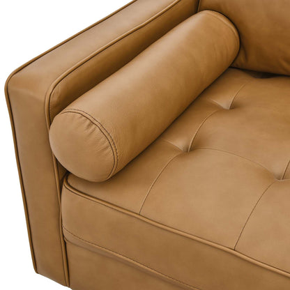 Modway Furniture Valour 88" Leather Sofa - Mid-Century Modern Design with Comfortable Tufted Style and Easy Assembly