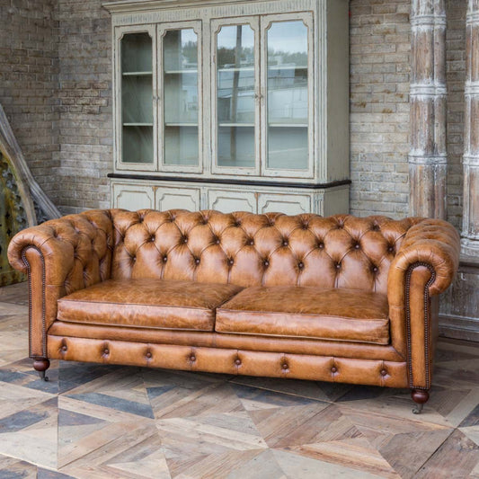 Park Hill Collections Harrisburg Leather Library Sofa -  EFS81904
