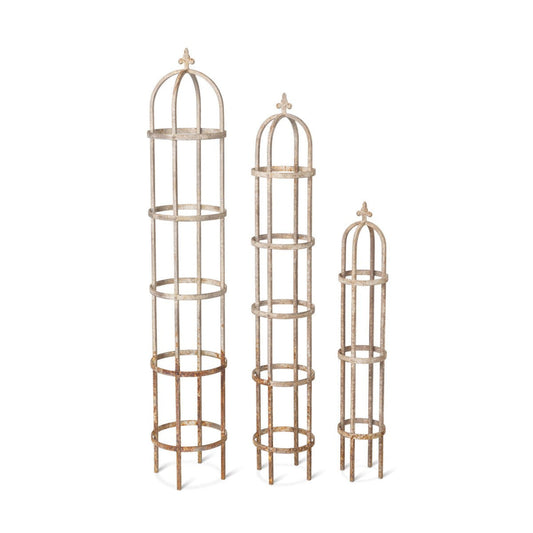 Park Hill Collection Garden Floral Iron Garden Obelisk -  EGG20151