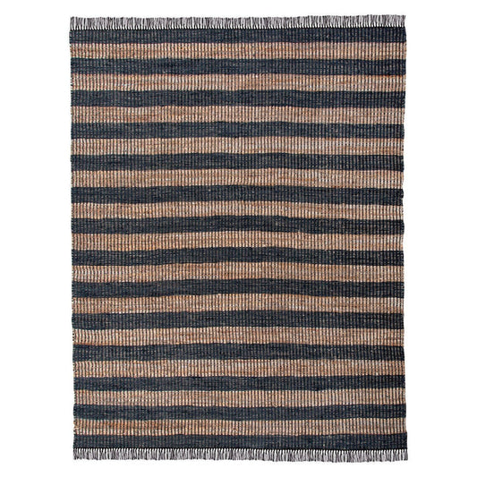 Park Hill Collection Lodge Leather and Hemp Woven Rug, 7'9" x 9'9"  - EHF06169