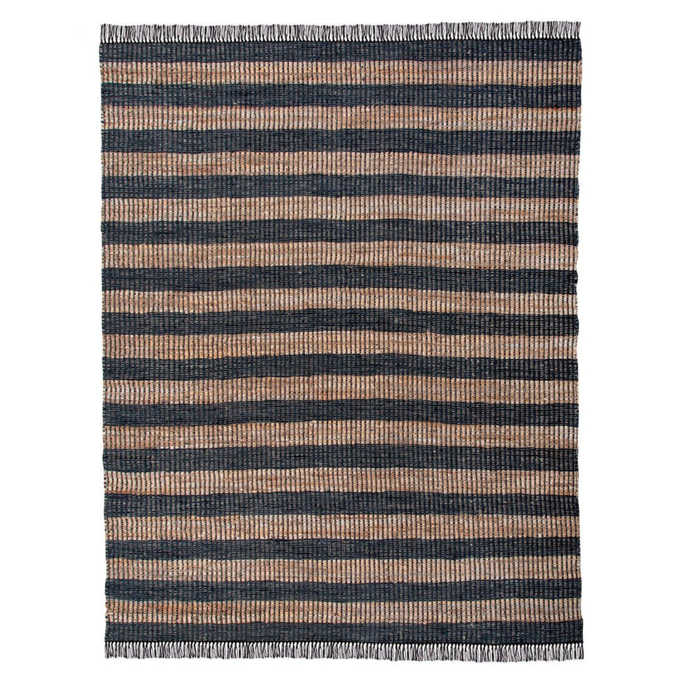 Park Hill Collection Lodge Leather and Hemp Woven Rug, 7'9" x 9'9"  - EHF06169