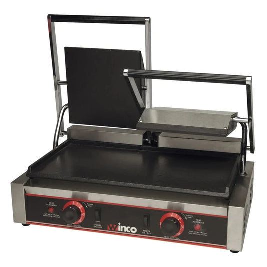 Winco ESG-2 Double Sandwich Grill with Dual 9" Flat Plates, 120V - ESG-2