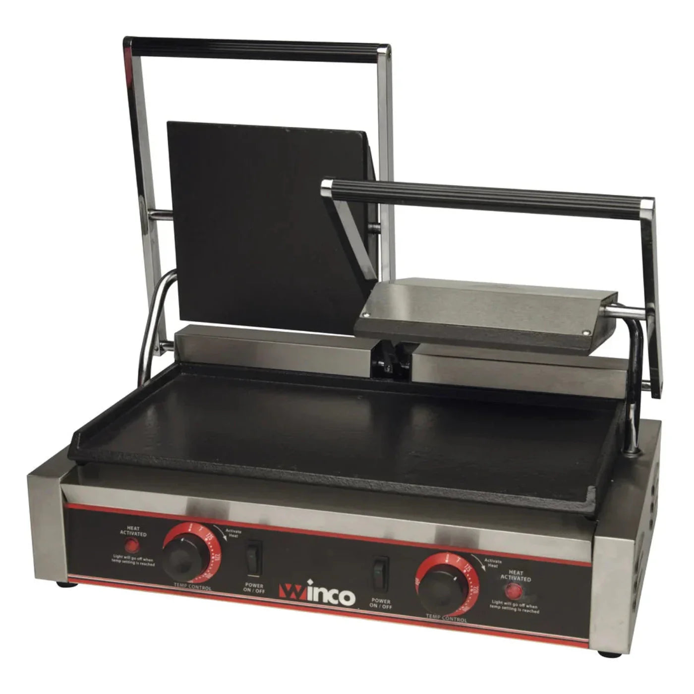 Winco ESG-2 Double Sandwich Grill with Dual 9" Flat Plates, 120V - ESG-2
