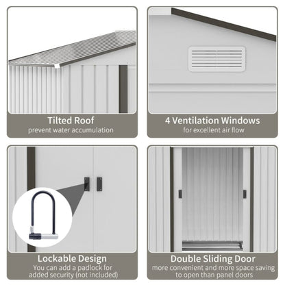Outsunny 7' x 4' Steel Storage Shed Organizer - 845-030WT