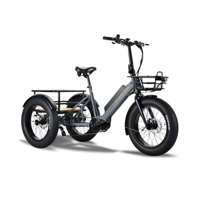 Surface 604 500W 48V Trio Mid Drive Folding Step-Thru Fat Tire Trike Electric Bike - EB-S6-TRIO-GRY