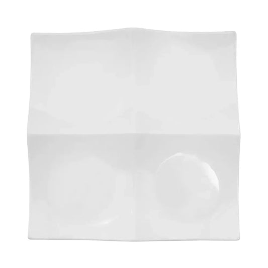 CAC China 4 Section Square Plate 12" Case of 12 Pcs - F-P21