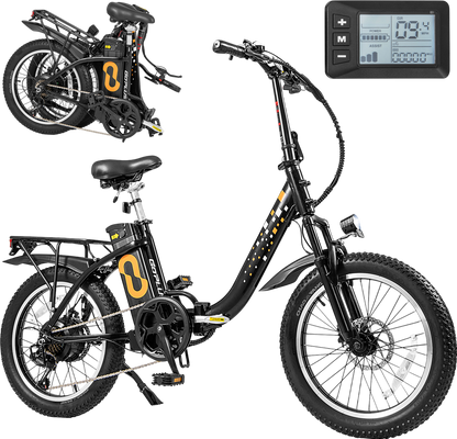 Costway Folding Electric Bike with 20" Fat Tires 750W 30 MPH 44 Mile Range New - SP38245US