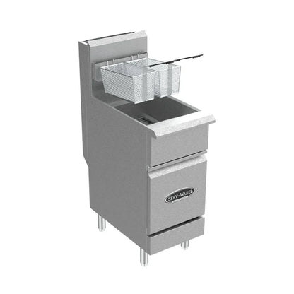 Serv-Ware SGF-40N 15.5” Stainless Steel 3 Tube Fryer, Natural Gas, 30,000 BTU/H - SGF-40N