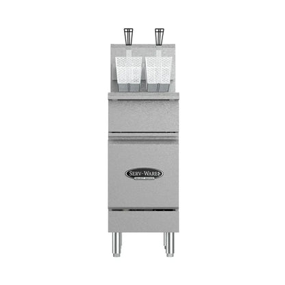 Serv-Ware SGF-40N 15.5” Stainless Steel 3 Tube Fryer, Natural Gas, 30,000 BTU/H - SGF-40N