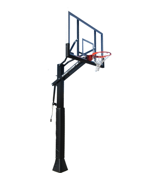 Ironclad 72" Gamechanger In-Ground Adjustable Basketball Hoop GC66-XXL  The GC66-XXL Basketball System is an in ground basketball hoop designed for realistic basketball action. Its 11 ga. 6"x6" one piece post is thicker and far superior in strength to competitors post design. The GC66-XXL includes a convenient anchor bolt mounting system that makes it easy to level or relocate the basketball goal.