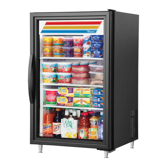 True 7/8" Countertop Display Refrigerator with Front Access Swing Door, Black,115v/1ph - GDM-07-HC-TSL01 24