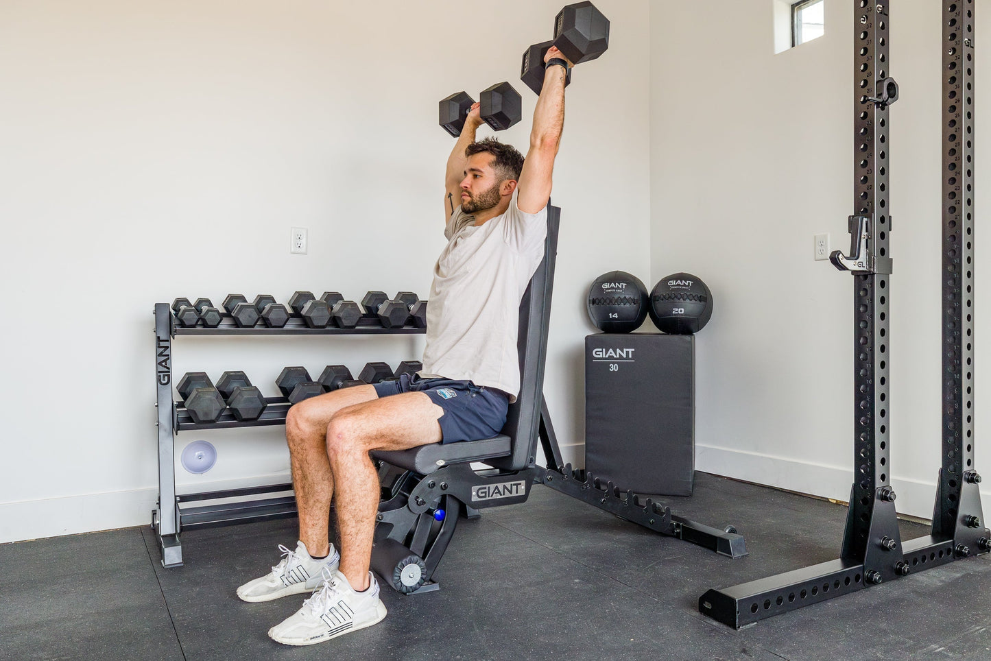 GIANT Rubber Hex Dumbbell Sets - Ergonomic - DB550