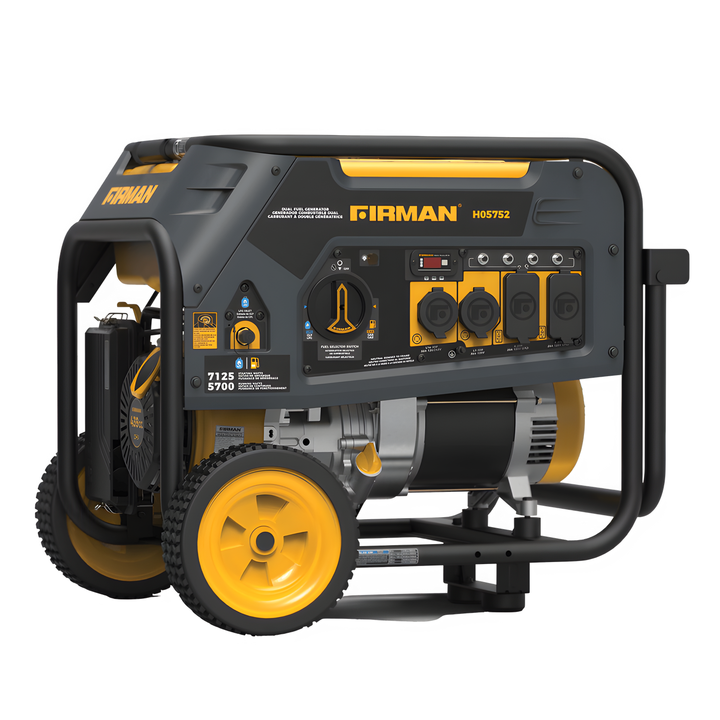 Firman H05752 5700W/7125W 30 Amp Recoil Start Dual Fuel Portable Generator New H05752