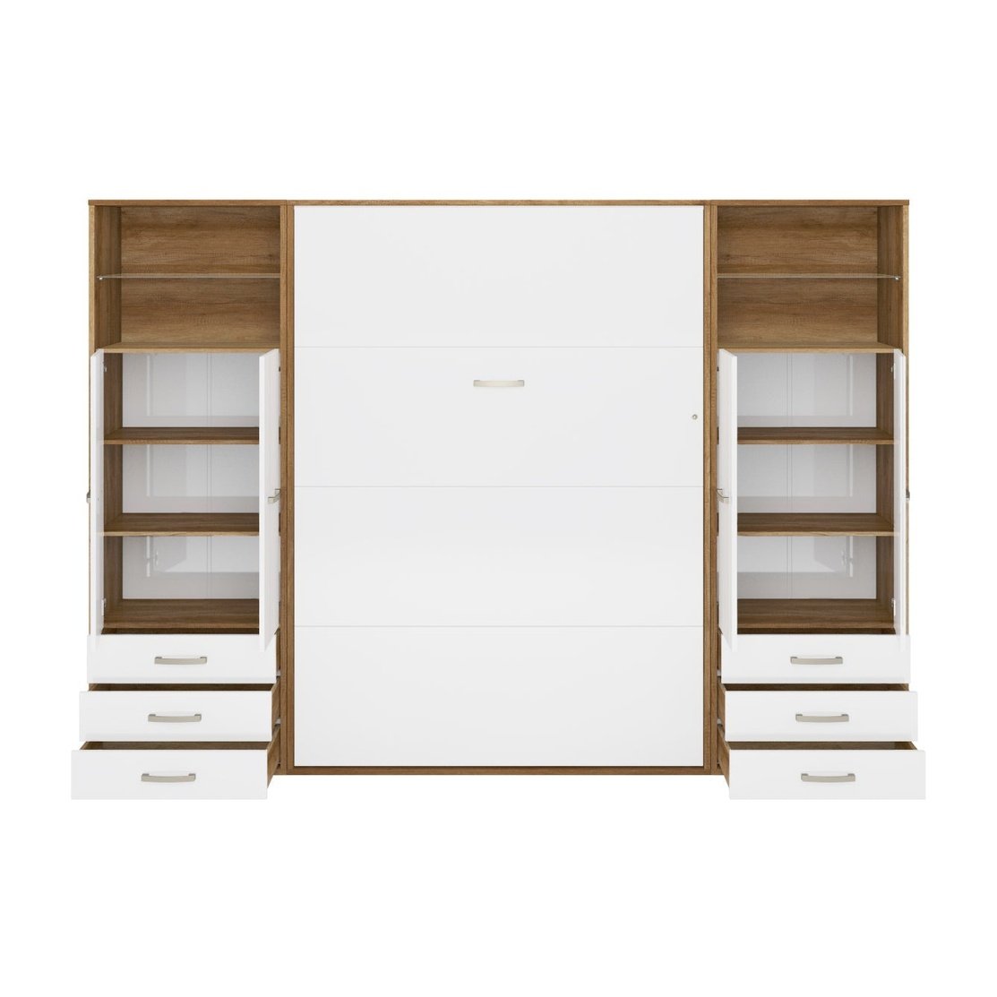 Maxima House Invento Vertical Wall Bed, European Full Size with 2 cabinets - IN120V-10W - Backyard Provider