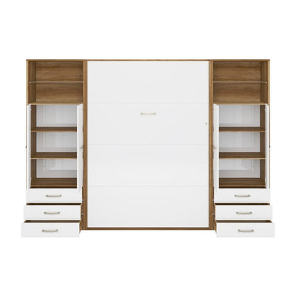 Maxima House Invento Vertical Wall Bed, European Full Size with 2 cabinets - IN120V-10W - Backyard Provider