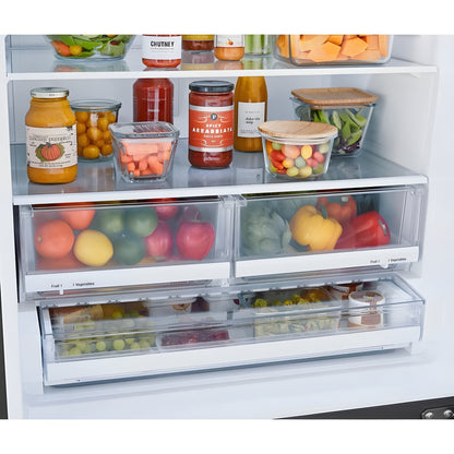 LG 33 in. Bottom Freezer Refrigerator in Black Stainless Steel 26 Cu. Ft. (LRDCS2603D)