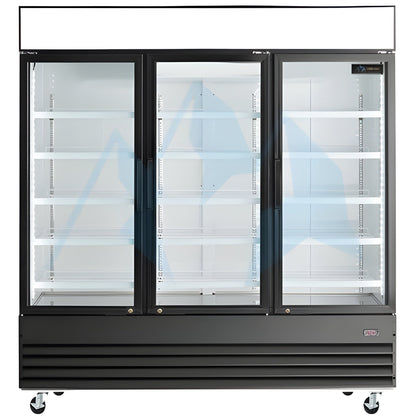Chef AAA - Commercial 78" 3 Glass Door Refrigerator 69.43 cu.ft. - TSM69R