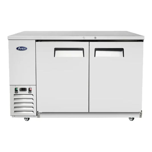 Atosa MBB59GR 57.8" Stainless Steel Solid Door Back Bar Refrigerator 17.3  Cu.Ft - MBB59GR
