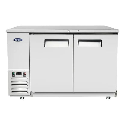 Atosa MBB59GR 57.8" Stainless Steel Solid Door Back Bar Refrigerator 17.3  Cu.Ft - MBB59GR