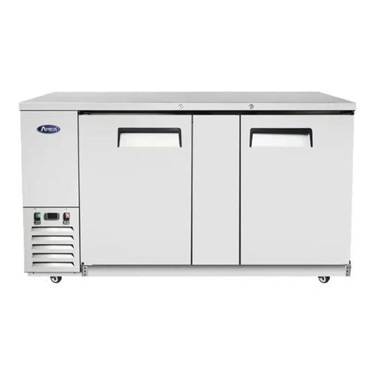 Atosa MBB69GR 68" Stainless Steel Solid Door Back Bar Refrigerator 21.5  Cu.Ft - MBB69GR
