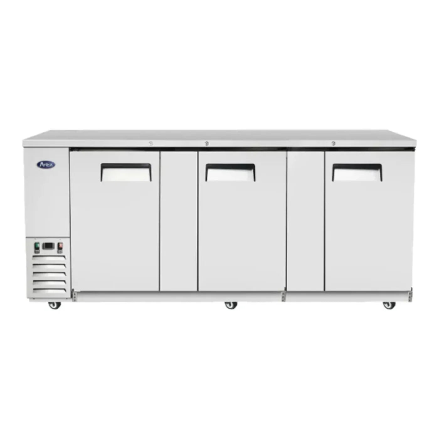 Atosa MBB90GR 89.3" Stainless Steel Solid Door Back Bar Refrigerator 30.1 Cu.Ft - MBB90GR