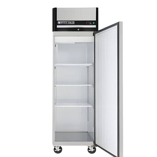Maxx Cold Single Door Reach-In Refrigerator, Top Mount, 23 cu. ft., Energy Star, in Stainless Steel - MXCR-23FDHC