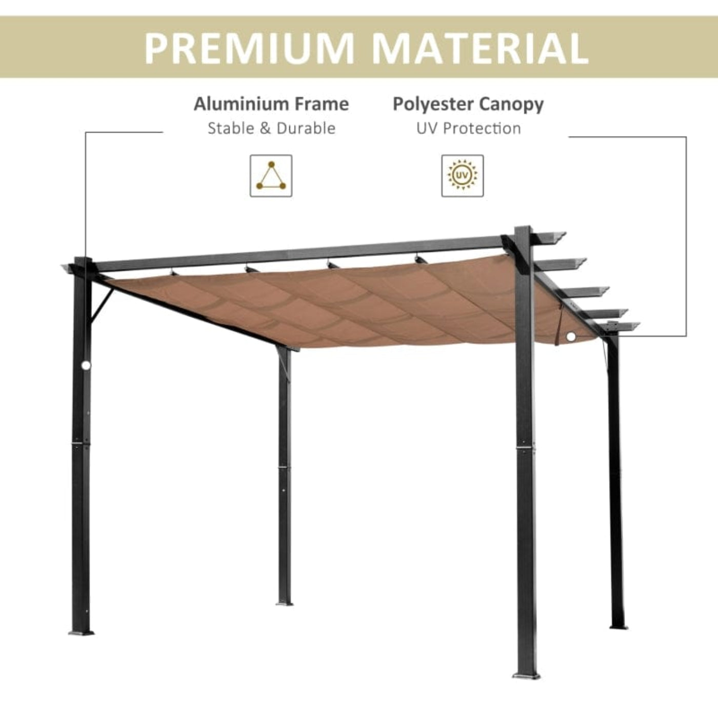 Outsunny 10' x 13' Outdoor Pergola Gazebo Backyard Canopy Cover - 84C-055BK