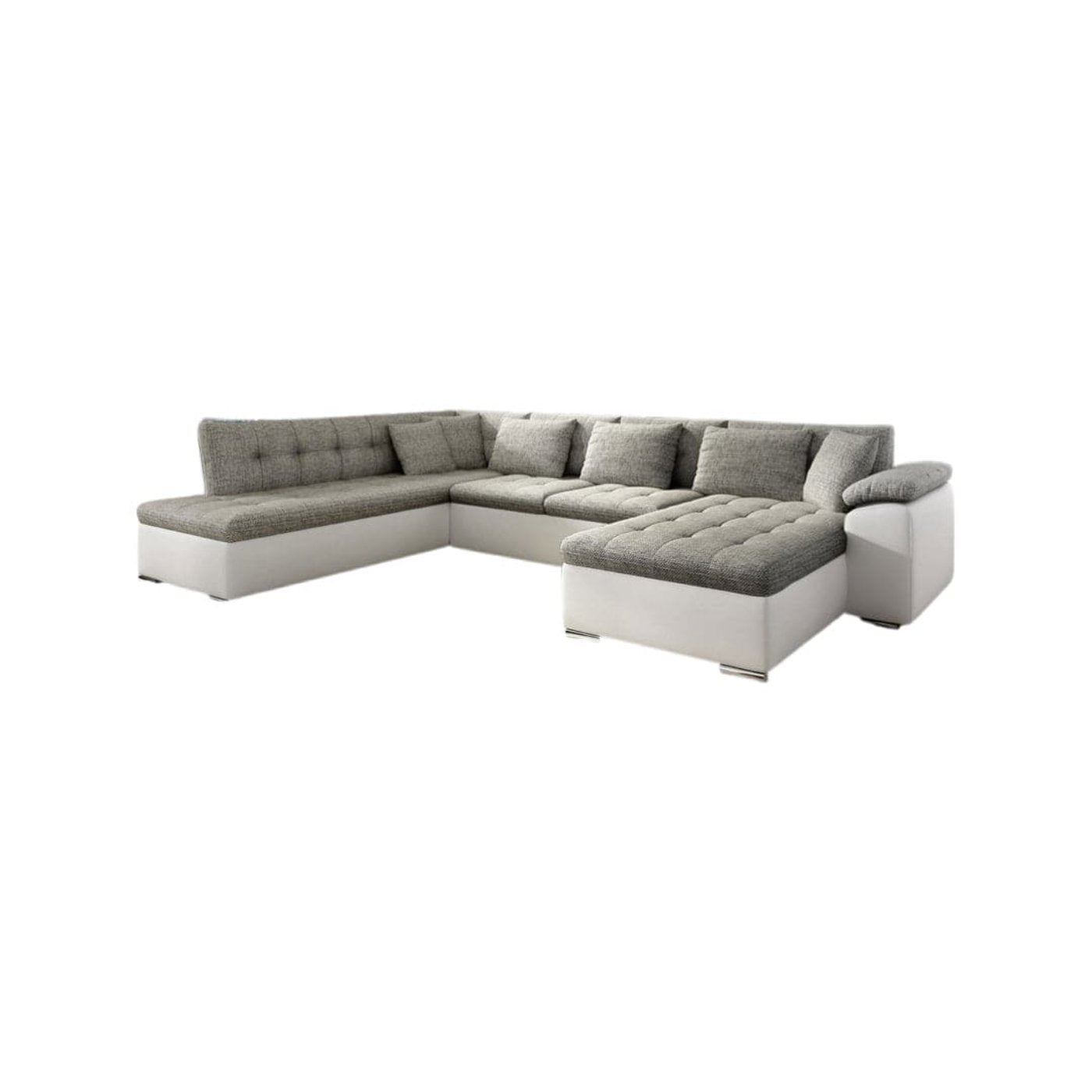 Maxima House LEONARDO Sofa White/Gray Sectional Sleeper Sofa - MIR031