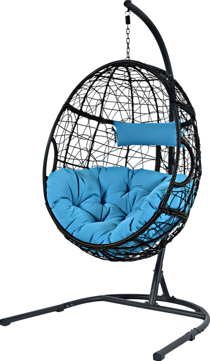 Costway Hammock Chair with Stand 250 Lbs Capacity Cushioned for Indoor Outdoor Use New - OP70424GR+