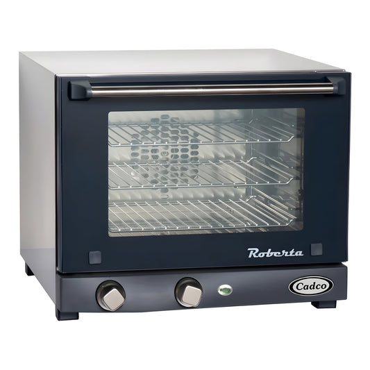 Cadco Stefania XAF-113 3-Shelf Half Size Heavy-Duty Manual Countertop Convection Oven - 120V - XAF-113